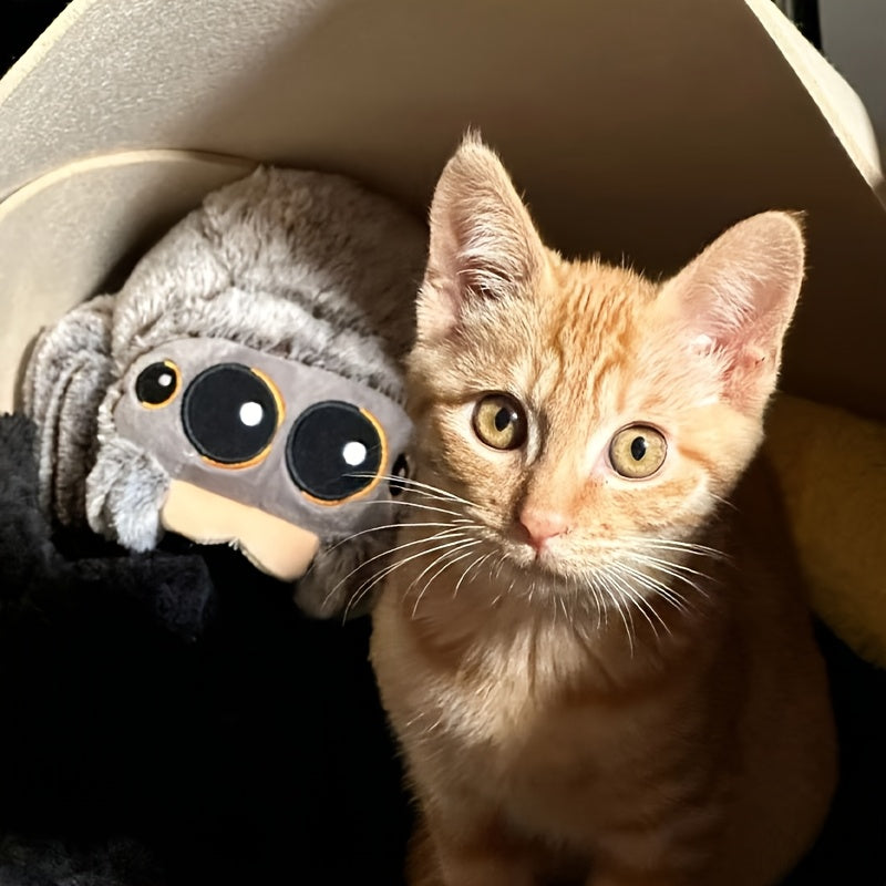 3 Plush Spider Cat Toy - Soft Chewy Polyester Interactive Pet Toy With Big Eyes, No Battery Required, Suitable For Aggressive Chewers, Suitable For Relaxation And Training For Small\u002FMedium Dogs And All Cats, Dog Chew Toys | Plush Structure