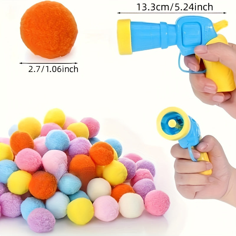 Interactive Pet Toy - Manual Launcher Ball, Non-Toxic Plush Soft Ball for Cats & Dogs, No Batteries Needed, Safe for Indoor\u002FOutdoor Play - Training, Tug-of-War, Solo Entertainment - Ideal for Kittens & Puppies - Compatible with All Breeds & Sizes, No