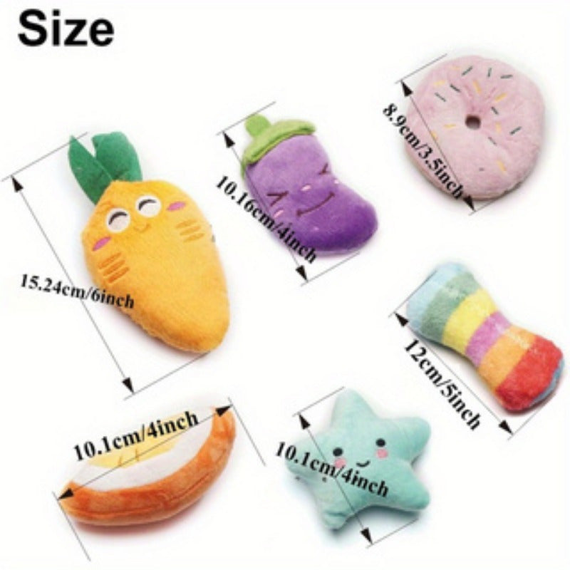 9pcs Upgraded Pet Plush Toy Set Interactive Toys Highly Interactive Easy To Clean Strong Bite Resistance Teeth Cleaning Toys Chinchilla Toys Cute Multi-color Designs Suitable for Dogs Cats Hamsters and Other Pets