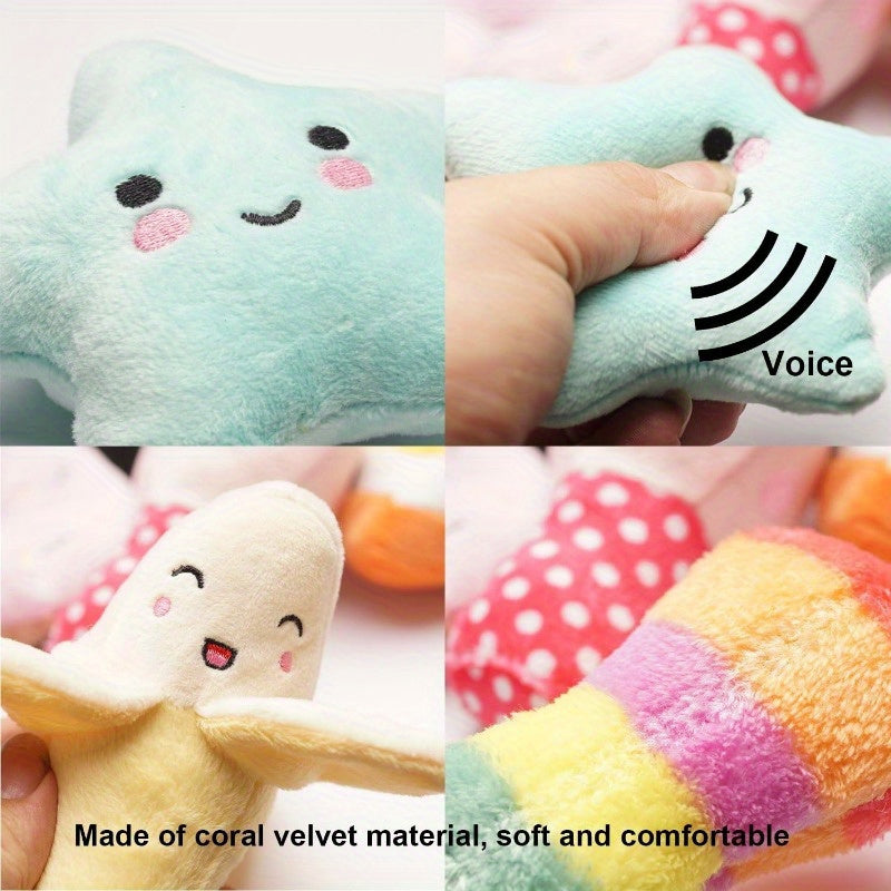 9pcs Upgraded Pet Plush Toy Set Interactive Toys Highly Interactive Easy To Clean Strong Bite Resistance Teeth Cleaning Toys Chinchilla Toys Cute Multi-color Designs Suitable for Dogs Cats Hamsters and Other Pets