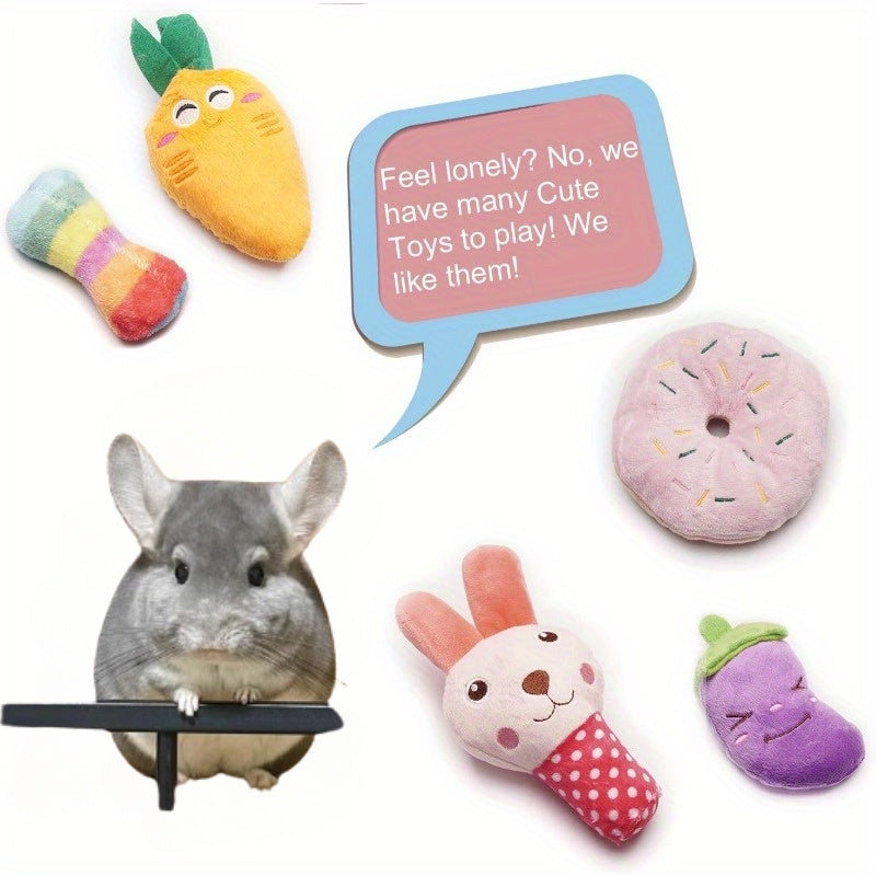9pcs Upgraded Pet Plush Toy Set Interactive Toys Highly Interactive Easy To Clean Strong Bite Resistance Teeth Cleaning Toys Chinchilla Toys Cute Multi-color Designs Suitable for Dogs Cats Hamsters and Other Pets