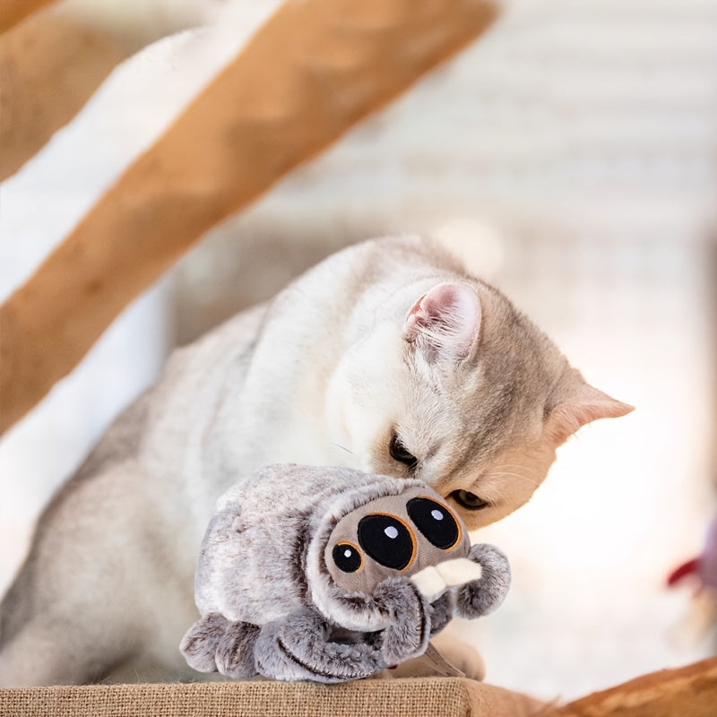 3 Plush Spider Cat Toy - Soft Chewy Polyester Interactive Pet Toy With Big Eyes, No Battery Required, Suitable For Aggressive Chewers, Suitable For Relaxation And Training For Small\u002FMedium Dogs And All Cats, Dog Chew Toys | Plush Structure