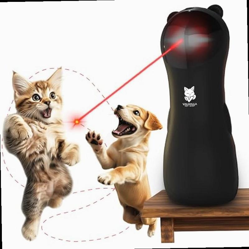 Automatic Cat Laser Toy Interactive Laser Cat Dog Toys Indoor Cat Toys Rare 2025 Black Model Multiple Trajectories High Low Speed for Cats Dogs Kittens USA Retailer