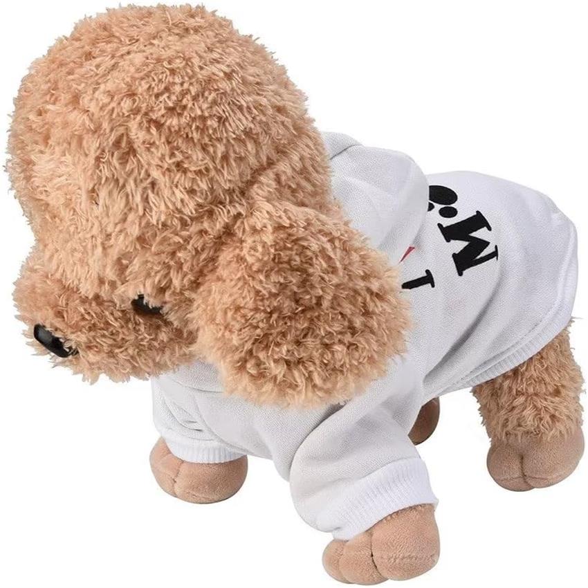 Large White Dog Sweater Hoodie with \