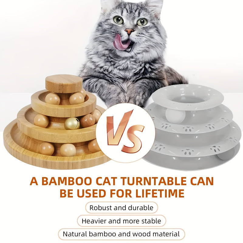 A Small Cat And Dog Carousel Track Toy, Bell Toy, 3 Layers Of Cat Ball Tower (with 9 Detachable Balls), Interactive Roller Toy, Circle Track DIY Fun Kitten And Puppy Sports Toy, with Self-fun And Decompression Relaxation Function,, Holiday Gifts