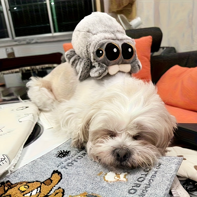 3 Plush Spider Cat Toy - Soft Chewy Polyester Interactive Pet Toy With Big Eyes, No Battery Required, Suitable For Aggressive Chewers, Suitable For Relaxation And Training For Small\u002FMedium Dogs And All Cats, Dog Chew Toys | Plush Structure