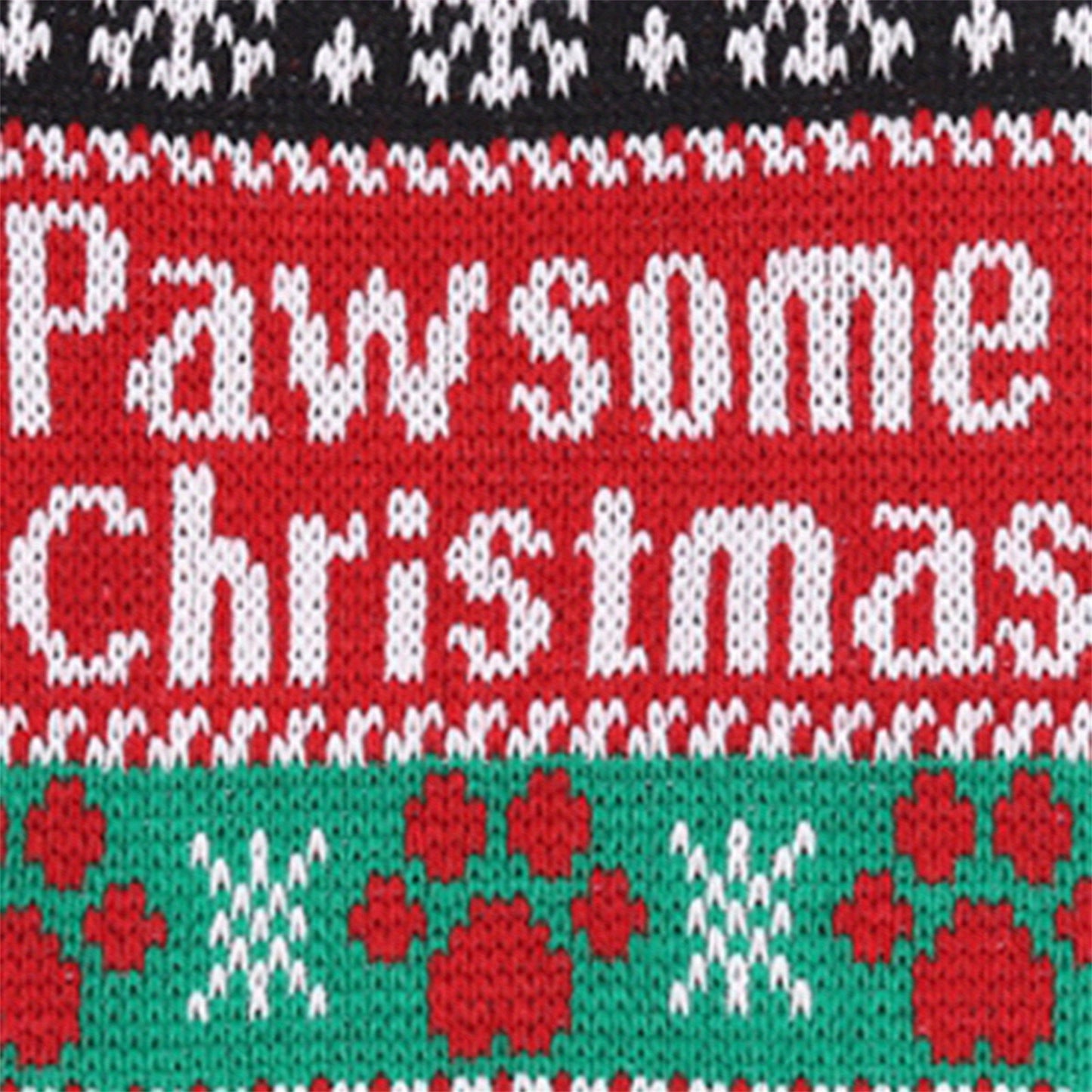 For Small to Medium Dogs and Cats, Pawsome Christmas Acrylic Pullover Sweater, Festive Red Winter Pet Apparel with Weave Design