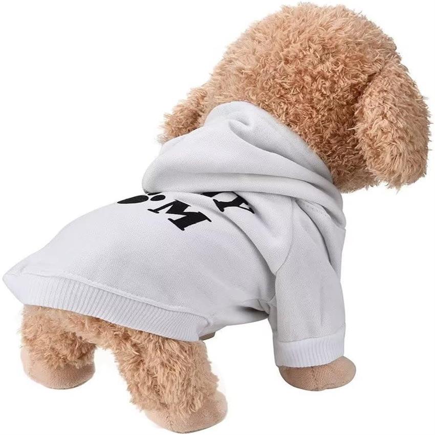 Large White Dog Sweater Hoodie with \
