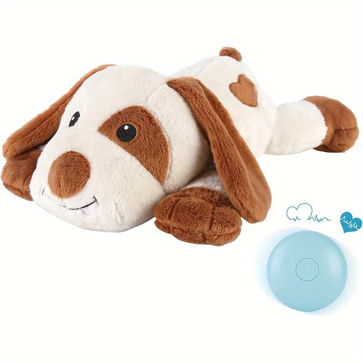 WEOK Heartbeat Dog Toy - Plush Stuffed Animal with Realistic Heartbeat & Heat\u002FTouch Sensing, Anxiety Relief Calming Aid for Puppies, Sleep Aid for Dogs & Cats, All Breeds & Sizes