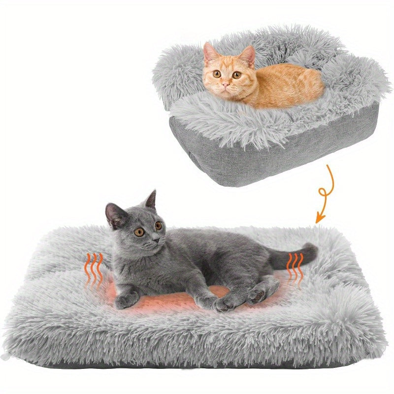 SelfWarming Cat Bed Mat for Cats Small Dogs Function 2in 1 Soft Plush Washable Pet Mat Autumn Winter Indoor Snooze Sleeping for Kittens Puppy Dog