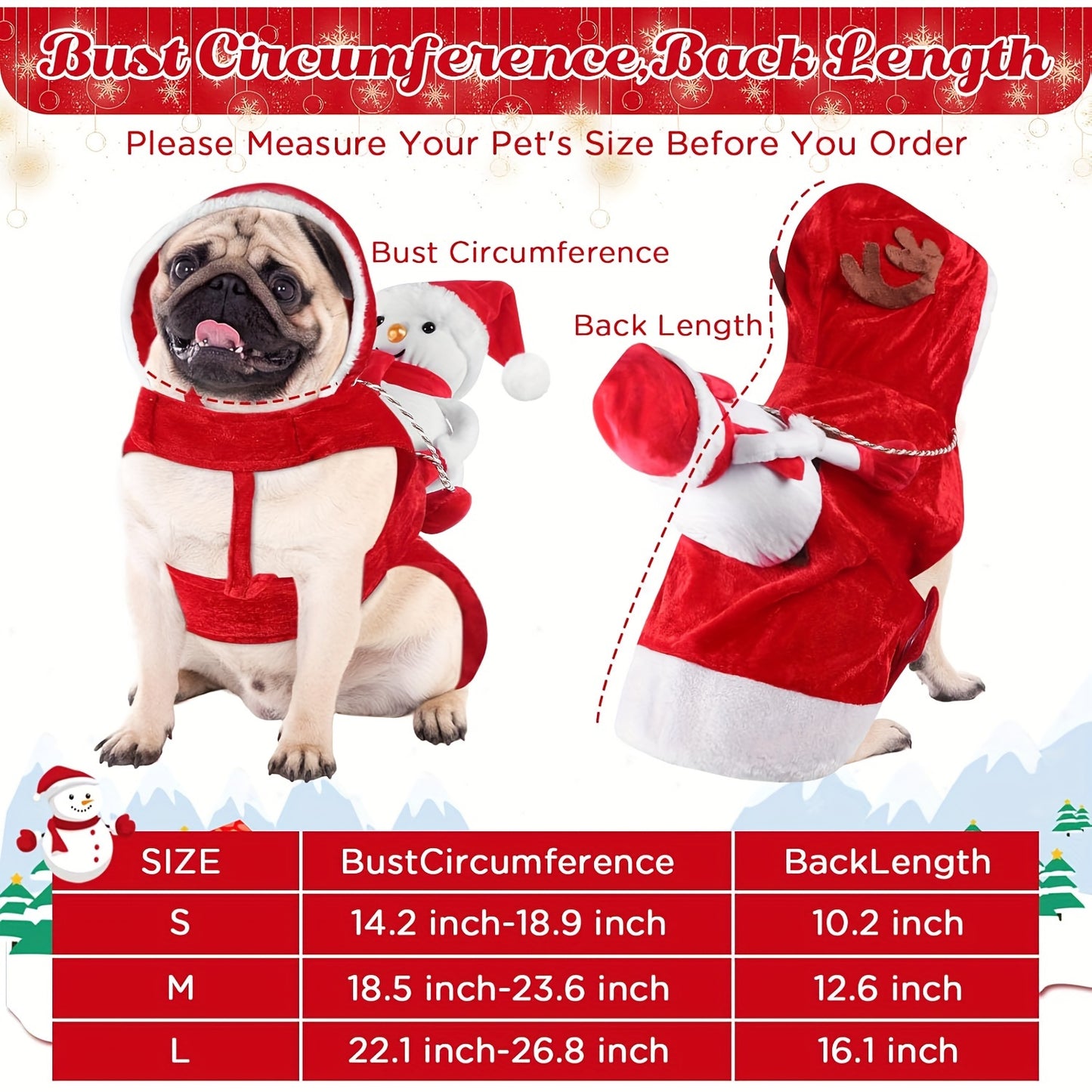 5pcs Christmas Dog Costume Set with Santa Hat & Socks - Red Festive Polyester Outfit with Closure, Hand Wash Only, Sizes S-2XL for Holiday Photos & Parties