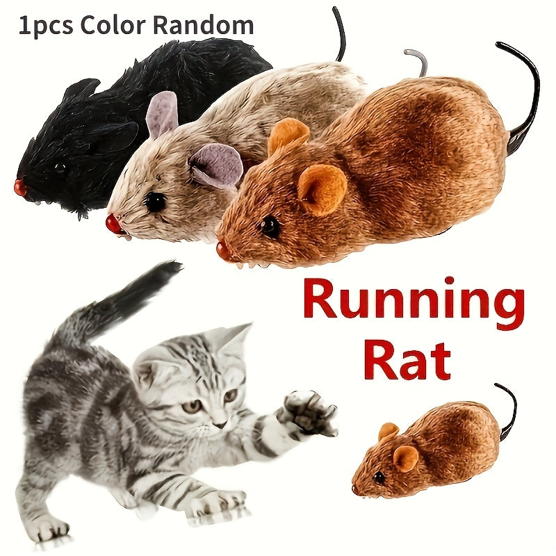 1pc Cat and Dog Toy, Durable Plastic, All Breed Sizes, Battery-free Clock Mouse Toys