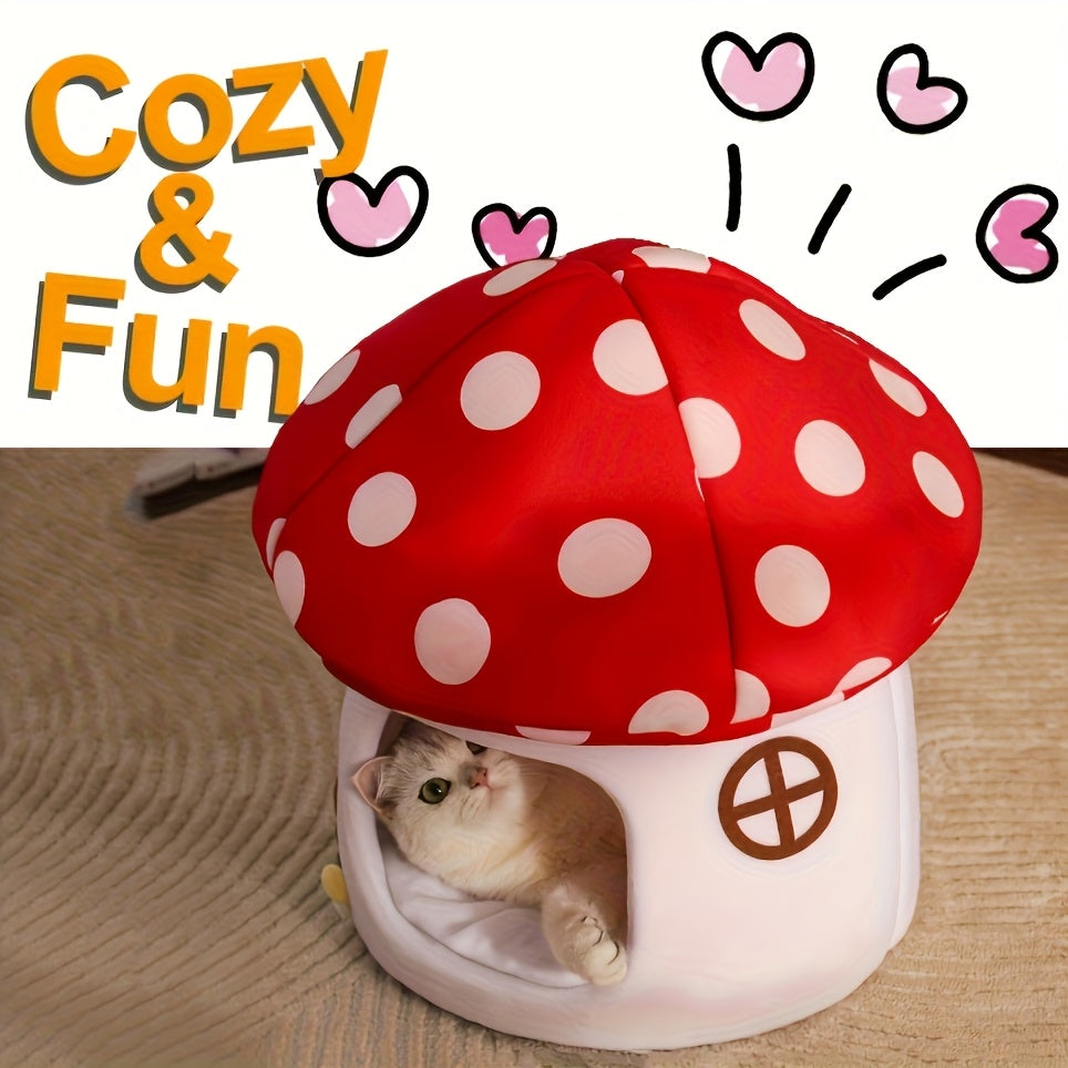 Cat Bed Chocolate Cookie Cat Beds For Indoor Cats Mushroom Cow Shape Cat Cave Bed Cat Tent With Removable & Washable Cushion Pillow Cat House Bed For Cats Small Dogs