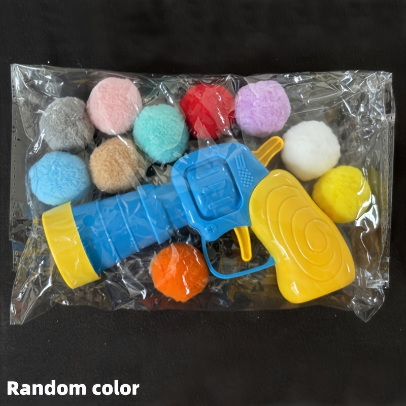 Interactive Pet Toy - Manual Launcher Ball, Non-Toxic Plush Soft Ball for Cats & Dogs, No Batteries Needed, Safe for Indoor\u002FOutdoor Play - Training, Tug-of-War, Solo Entertainment - Ideal for Kittens & Puppies - Compatible with All Breeds & Sizes, No