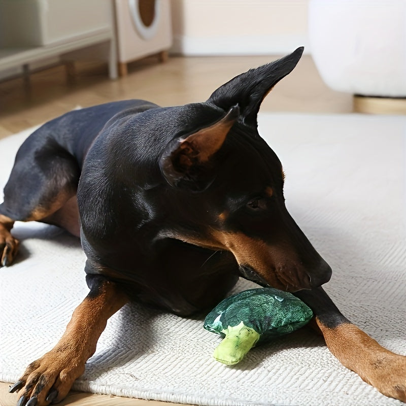 Realistic Tear-Resistant Plush Pet Toy with Squeaker - Interactive Dog & Cat Chew Toy, No Batteries Needed, Safe Chewable Bone-like Design for Teeth Cleaning & Mental Stimulation - Ideal for Puppies, Kittens, All Breeds - Durable Chew Proof Toy for Solo P