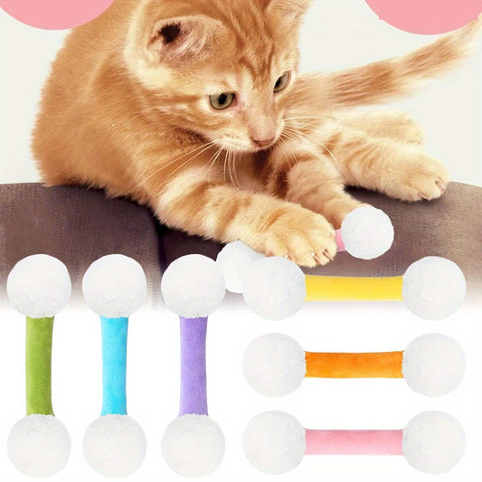 6pcs Soft Plush Pet Herb Swab Toys – Durable, Chew-Resistant Interactive Pet Play for Cats & Dogs, Colorful Fabric Design with Natural Herb Filling, Perfect for Kittens and Adults, Indoor Fun and Exercise