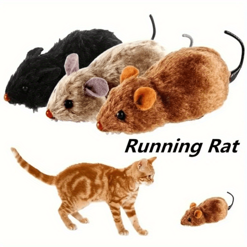 1pc Cat and Dog Toy, Durable Plastic, All Breed Sizes, Battery-free Clock Mouse Toys