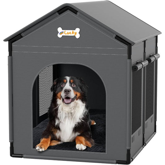 2XL Indoor Dog House Dog Kennel Bed with Cushion Small Medium Large Dogs Cats, Winter Warm Nest Puppy Cave Sofa Pet Products Easy Assembly, 33.9 26.8 Inches