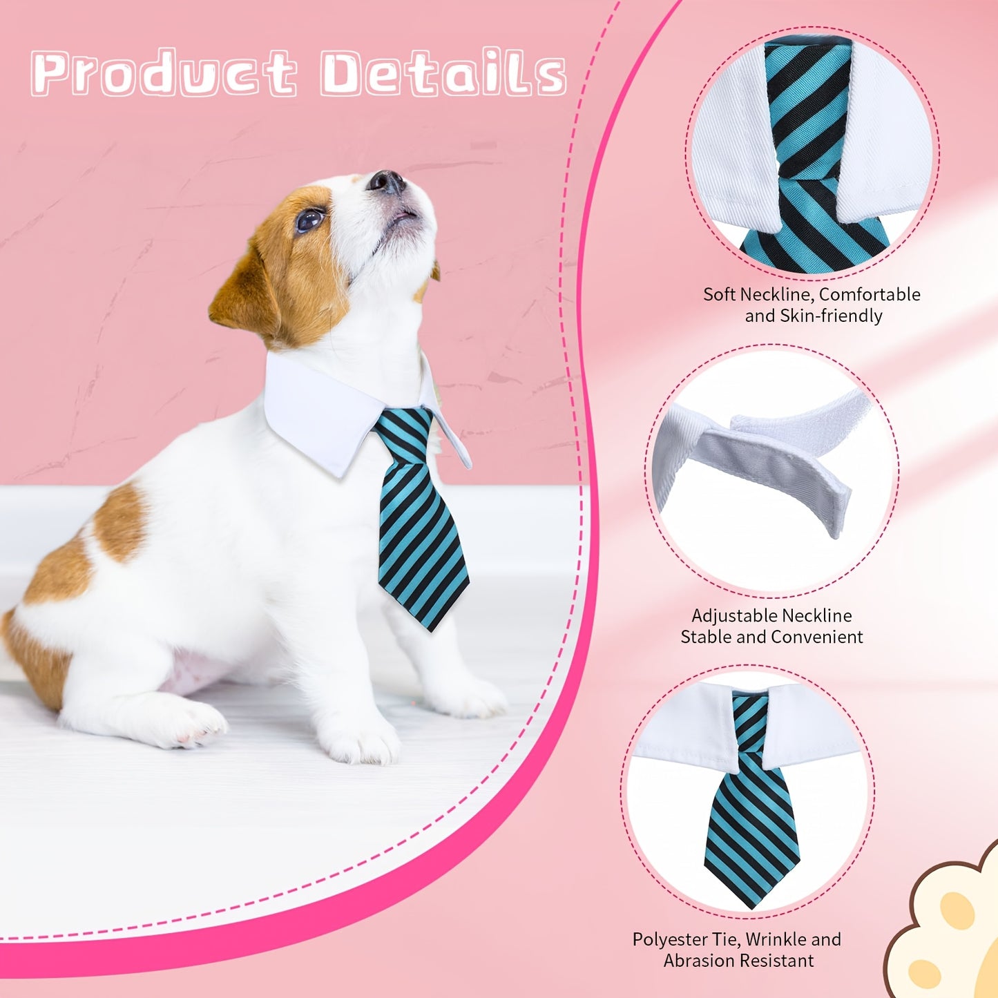 8pcs Pet Dog Cat Costume Halloween Dog Neck Tie Dog Glasses For Small Dog Cat Round Metal Classic Retro Glasses Tie Pet Costume Tuxedo Necktie Collar Puppy Accessories Halloween Cosplay Party