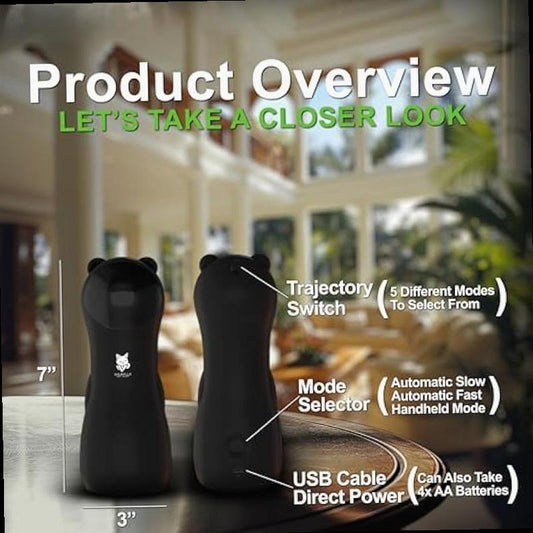 Automatic Cat Laser Toy Interactive Laser Cat Dog Toys Indoor Cat Toys Rare 2025 Black Model Multiple Trajectories High Low Speed for Cats Dogs Kittens USA Retailer