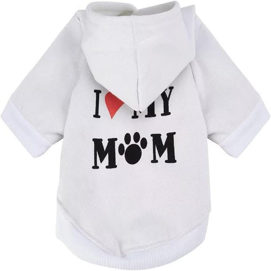 Large White Dog Sweater Hoodie with \
