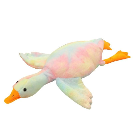 Interactive Soft Chewable Durable Goose Toy for Dogs & Cats - Cute Animal Stuffed Plush with Colorful Feathers, No Batteries Needed, Indoor Pet Companion for Bored Adult Cats, All Breeds & Sizes, Cat Toy, Playful Design, Safe Pet Material, Without Battery