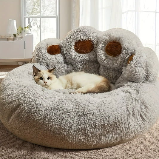 Thickened Plush Bear Paw Pet Bed for Dogs & Cats - Extra Large Dog Bed Cat Cushion Bed, Non-Slip Bottom - Soft Warm Cushion In 5 Sizes - Best Gift for Your Pets
