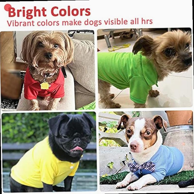 4 Pieces Dog Shirts Collared Polo T Shirts for Small Medium Dogs Cats Boy Girl Dog Clothes Breathable Doggy Sweatshirt Puppy Kitten Small Breeds Pet Outfits Apparel Tops