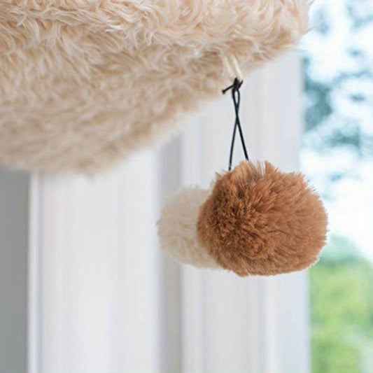 40pcs Aeromark TOY7 Interactive Plush Pet - Soft Hanging & Rolling Balls, Multi-Color (White\u002FBlue\u002FBrown\u002FBlack), Safe Non-Toxic cat, dog, small animal - Ideal for Kittens, Puppies, Hamsters, gerbils - Indoor\u002FOutdoor Play & Climbing - Pe